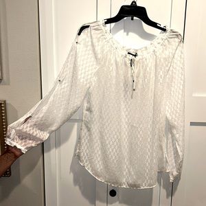 NWT WHBM White Blouse Sz M